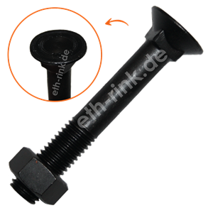 Schraube - Pflug - für Schar - mit Mutter - Vierkant