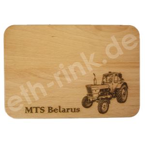 Brettchen - MTS Belarus - graviert - Buchenholz
