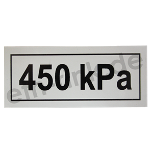 Aufkleber - M26 - Reifendruck - "450 kPa"