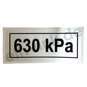 Aufkleber - M30 - Reifendruck - "630 kPa"